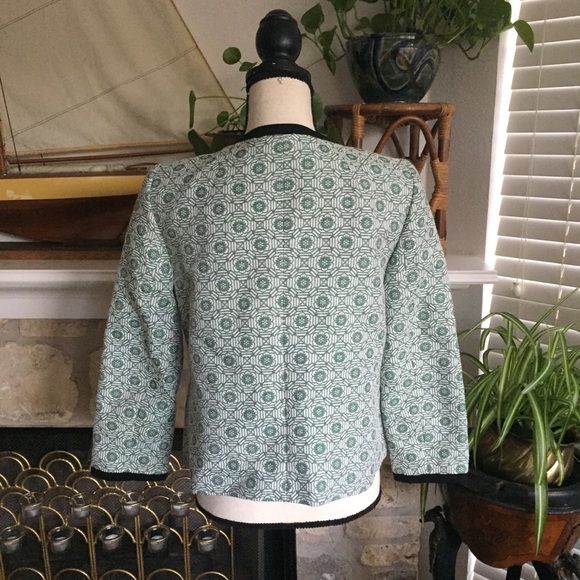 Nine West Open-Front green Jacquard Jacket blazer - Picture 4 of 7